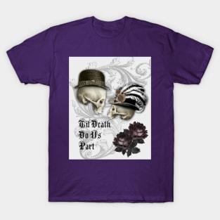 Gothic Couple in Love Skulls T-Shirt